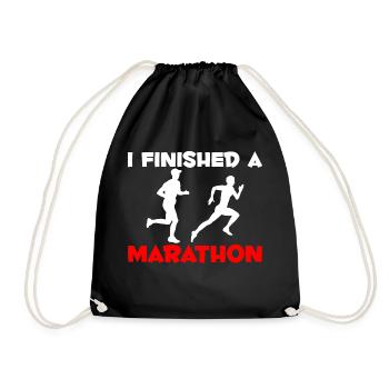 I Finished A Marathon 4 - Turnbeutel - Schwarz - Vorne