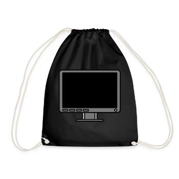 Icon Logo Computer Screen - Drawstring Bag - black - Front