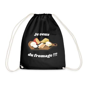 Je veux du fromage !!! - Sac de sport léger - noir - Devant