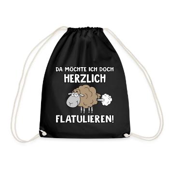 Herzlich flatulieren - Turnbeutel - Schwarz - Vorne
