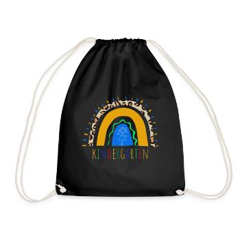 Kindergarten Leopard Rainbow - Drawstring Bag - black - Front