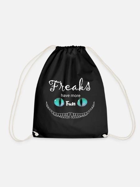 white Freaks have more Fun Cheshire Cat - Turnbeutel - Schwarz