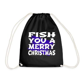 Christmas Tree Dinosaur Moon - Drawstring Bag - black - Front