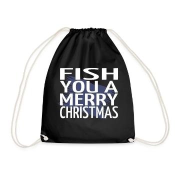 Pêche à la ligne Bateau de Noël Cadeau Ordinateur - Sac de sport léger - noir - Devant