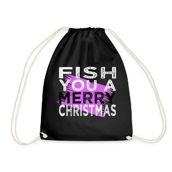 Sea Bass Fishing Tshirts Beard Fish Hook Axie Fish - Drawstring Bag - black - Front