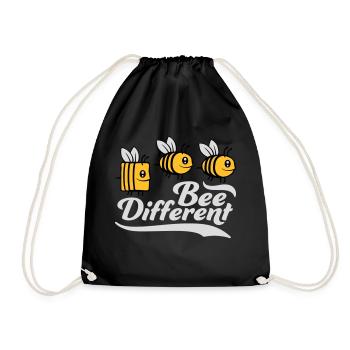 bee different saying quote - Drawstring Bag - black - Front