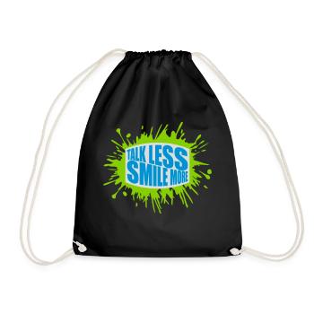 talk less smile more - Drawstring Bag - black - Front