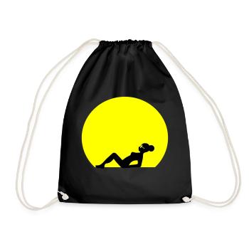 vector tan - Drawstring Bag - black - Front