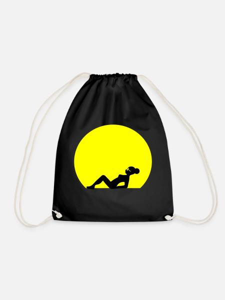 vector tan - Drawstring Bag - black