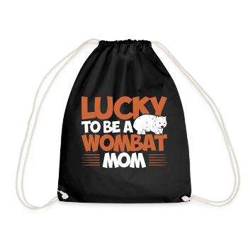 Wombats Australien Outback Wombat Geschenk - Turnbeutel - Schwarz - Vorne
