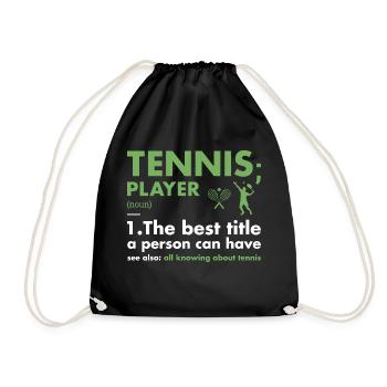 Sport Player Definition Tennis - Turnbeutel - Schwarz - Vorne
