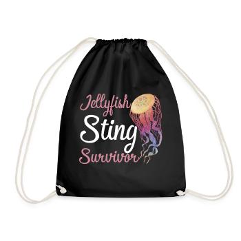 Jellyfish Sting Survivor 5 - Drawstring Bag - black - Front
