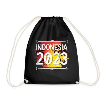 Indonesia 2023 - Drawstring Bag - black - Front