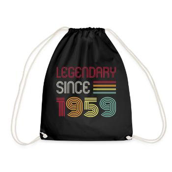 Birthday Legendary Since 1959 - Drawstring Bag - black - Front