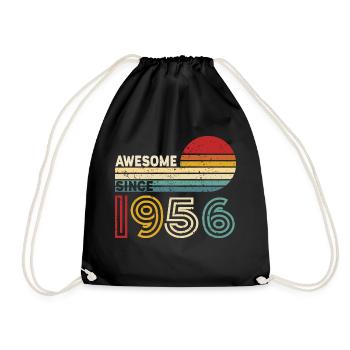 1956 Gift Birthday vintage Spruch - Drawstring Bag - black - Front