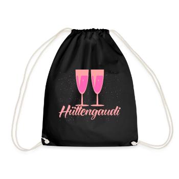 Apres Ski Hüttengaudi Geschenk - Turnbeutel - Schwarz - Vorne