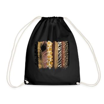 Sophisticated jungle theme Luxury Safari print - Drawstring Bag - black - Front
