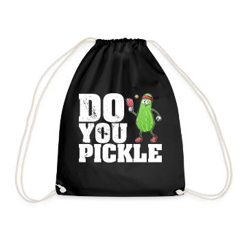 Pickle Gurke Pickelball Schläger Lustig - Turnbeutel - Schwarz - Vorne