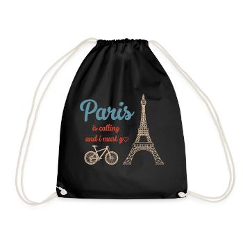 Franzose Frankreich Paris Französisch - Turnbeutel - Schwarz - Vorne