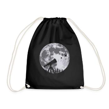 Mond Sterne Teleskop Beobachtung Universum - Turnbeutel - Schwarz - Vorne