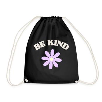 be kind - Drawstring Bag - black - Front