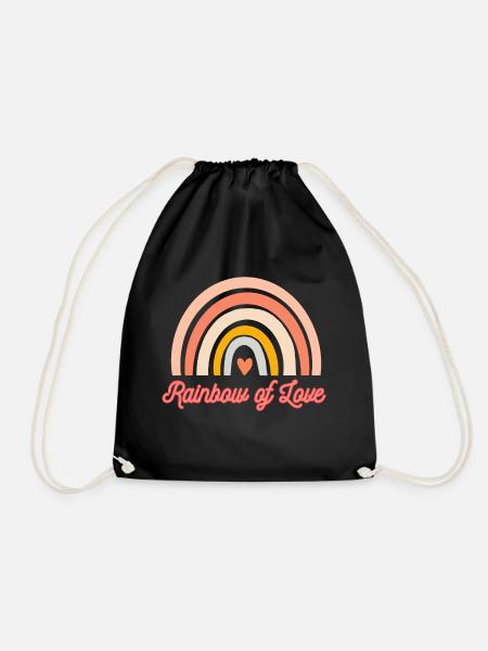 Rainbow of Love - Drawstring Bag - black