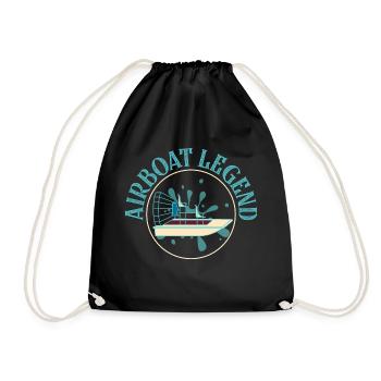 Airboat Legend Hydroplane Air Boat Propeller Swamp - Drawstring Bag - black - Front