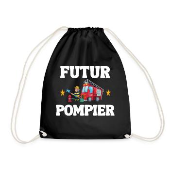 Futur Pompier Cadeau Enfant Cadeau Bebe - Sac de sport léger - noir - Devant