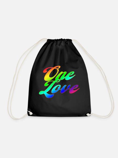 Trash Asset - One Love [rainbow] - Turnbeutel - Schwarz