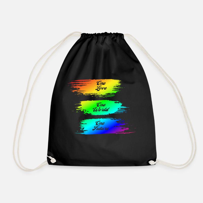 Trash Asset - One Love/World/Future [rainbow] - Turnbeutel - Schwarz