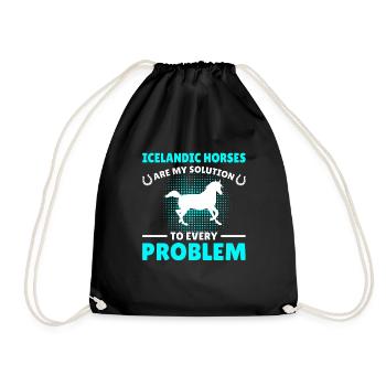 Cheval islandais drôle de dicton cavalier idée de cadeau - Sac de sport léger - noir - Devant