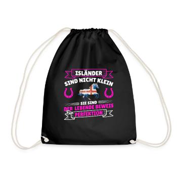 Islandpferd Isländer nicht klein Reitspruch Shirt - Turnbeutel - Schwarz - Vorne