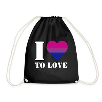 J’aime aimer - Sac de sport léger - noir - Devant