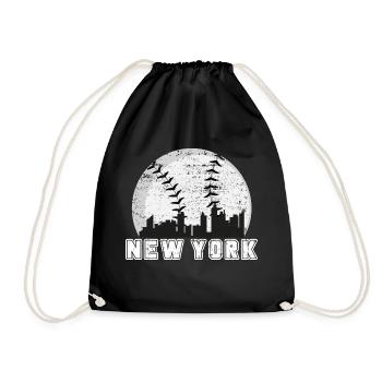 New York City Skyline Baseball Lover - Drawstring Bag - black - Front