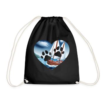 Segeln Segelsport Hund Segler Segelschiff Hunde - Turnbeutel - Schwarz - Vorne