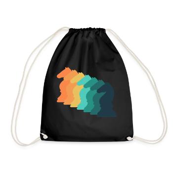 Vintage Game Chess - Drawstring Bag - black - Front