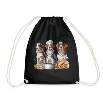 chiens chefs cuisiniers - Sac de sport léger - noir - Devant