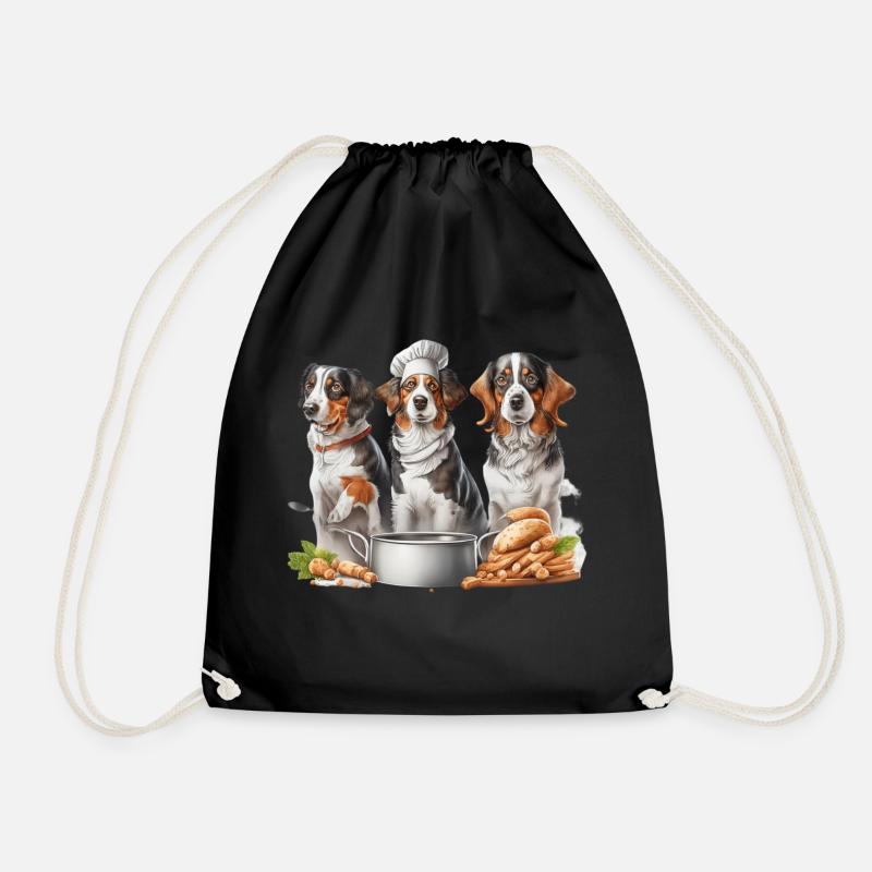 Dog chefs - Drawstring Bag - black