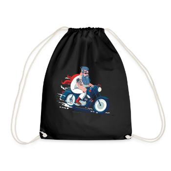 Motorrad Opa - Turnbeutel - Schwarz - Vorne