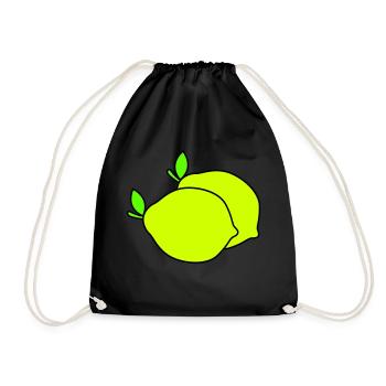 lemons - Drawstring Bag - black - Front