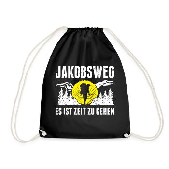 Jakobsweg Für Pilger Wanderer Pilgerweg Camino de - Turnbeutel - Schwarz - Vorne