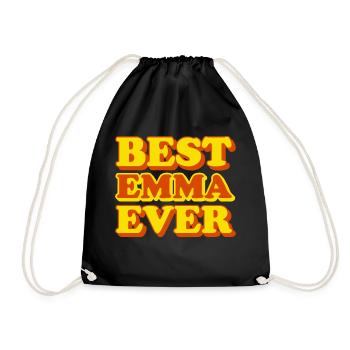 Emma Vorname Lustiges Geschenk - Turnbeutel - Schwarz - Vorne