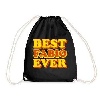 Fabio First Name Funny Gift - Drawstring Bag - black - Front