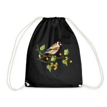 Bird - Drawstring Bag - black - Front