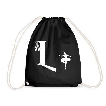 Buchstabe l Ballerina - Turnbeutel - Schwarz - Vorne