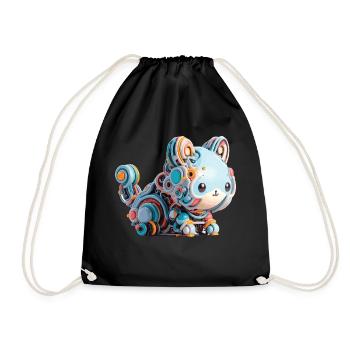 Chat Robot Abstrait Coloré - Sac de sport léger - noir - Devant