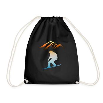 Letzte Runde, Sunset Ski Last Round, Sunset Ski - Drawstring Bag - black - Front