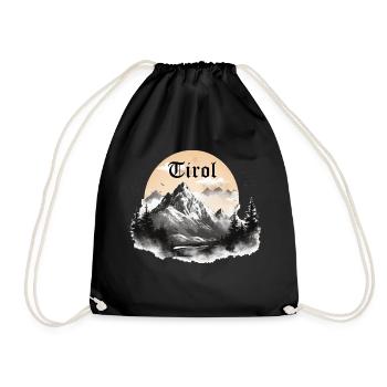 Tirol mit Berge, Geschenkidee Tirol Design - Turnbeutel - Schwarz - Vorne