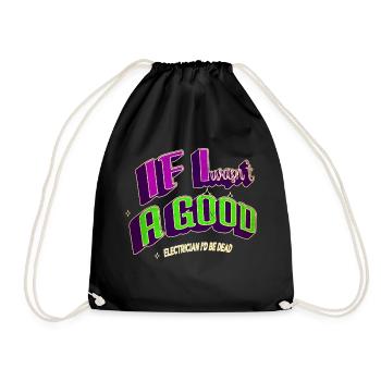 electrician beer electricity gift electric shock - Turnbeutel - Schwarz - Vorne