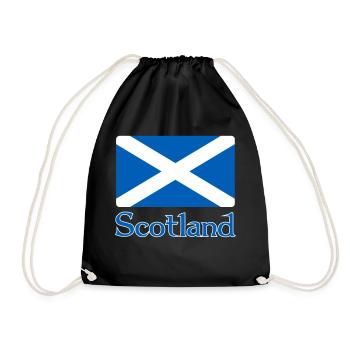 Scotland Flag with text - Drawstring Bag - black - Front